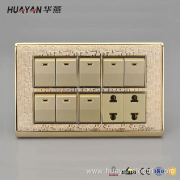 Latest superior quality 6 gang switch 2 socket